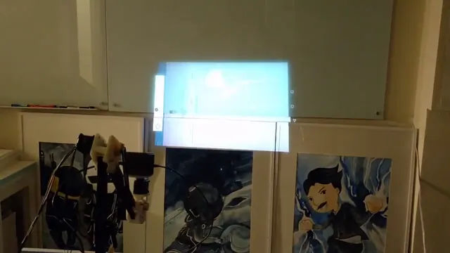 A tabletop prototype and projection setup during testing.